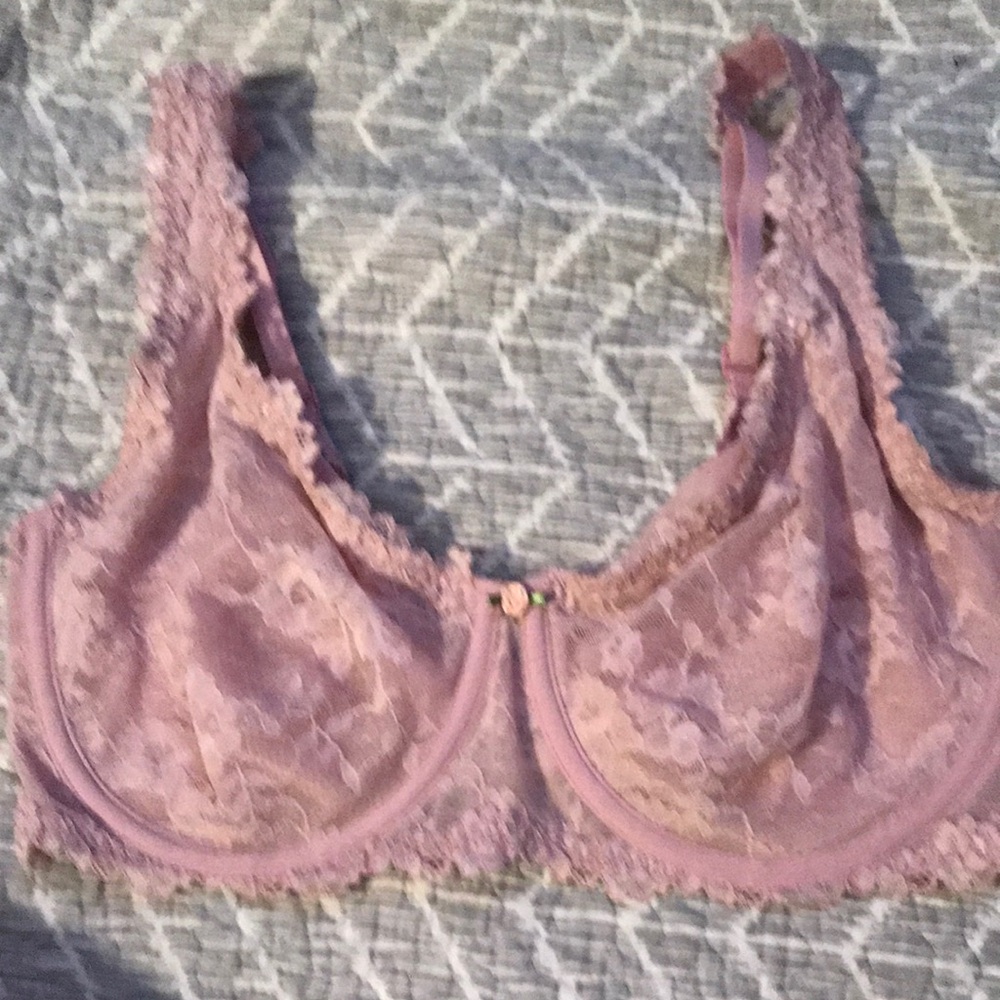 Lace Underwire Bra in Dusty Rose - Women Intimates